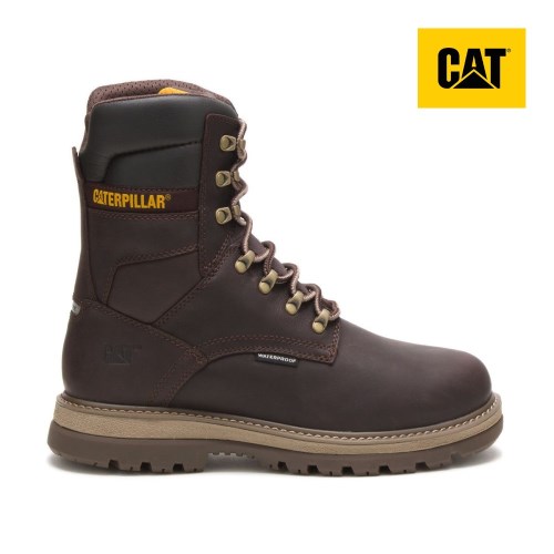 CAT Fairbanks 8" Waterproof TX Steel Toe Men's Work Boots Chocolate (AU K-106) Australia